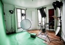 Studio photo avec fond vert